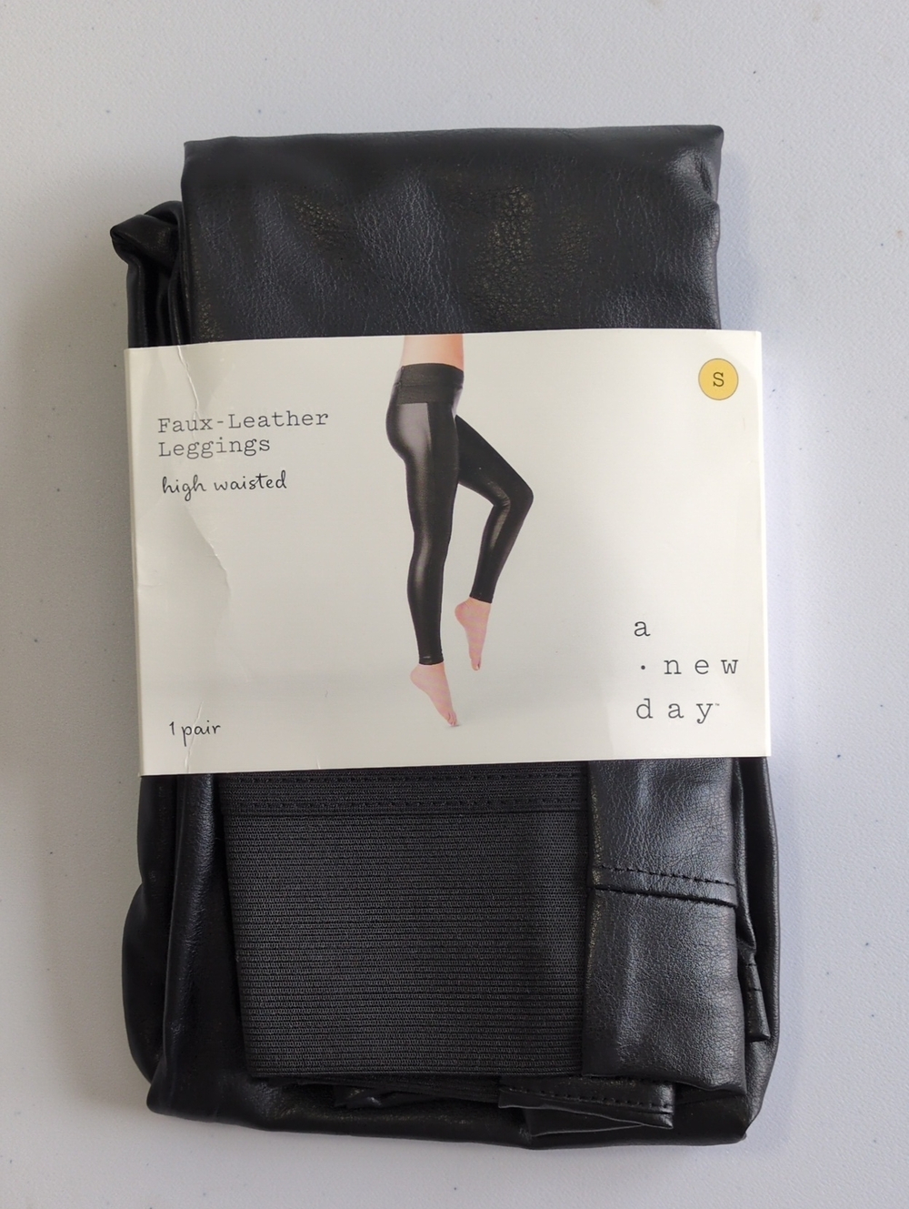 NWT a new day Faux-Leather High-Waist Leggings - Black
